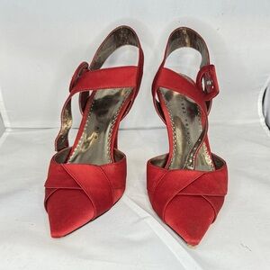 Martinez Valero Red Satin Heels